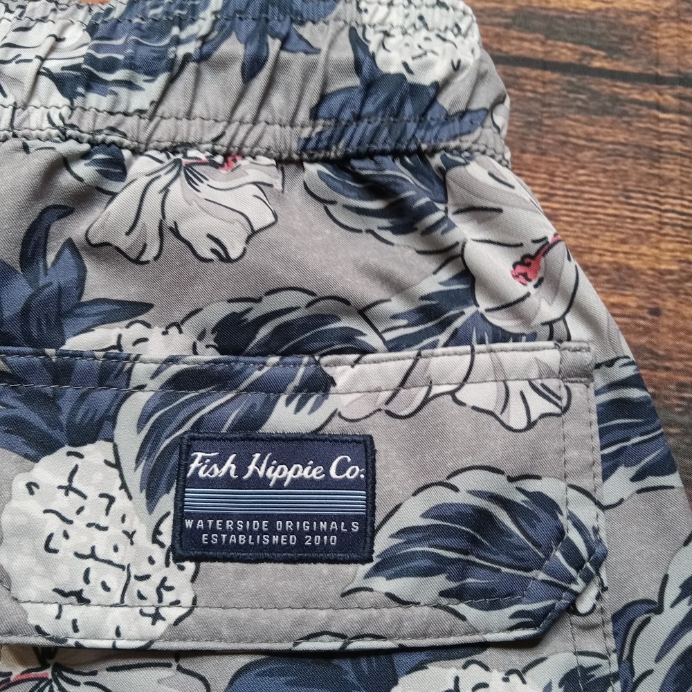 Fish Hippie Volley Short Men's Board Shorts Trunks Lined Drawstring Size Medium - Picture 5 of 8